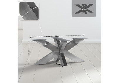 Piedi da tavolo Duncan L98xP58xH43 cm in acciaio inossidabile