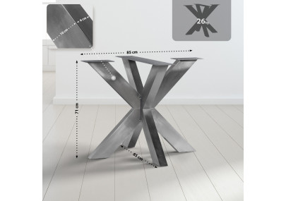 Pies de mesa Duncan 85x85x71 cm de acero inoxidable
