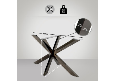 Pieds de table industriels noirs Biloxi M