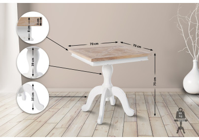 Table de bistro Grasby naturel/blanc