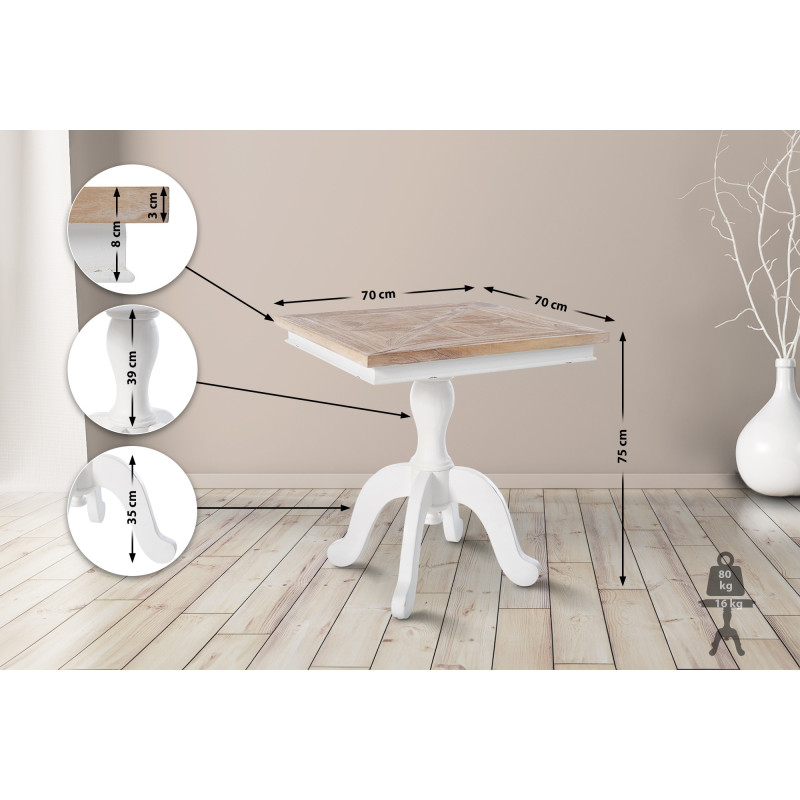 Table bistro Grasby naturel/blanc