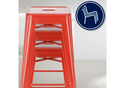 Tabouret de bar Joshua rouge