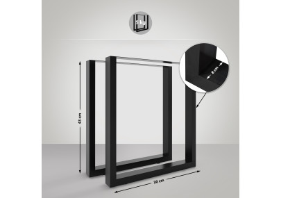 2 pés de mesa Velden, 30 cm, pretos