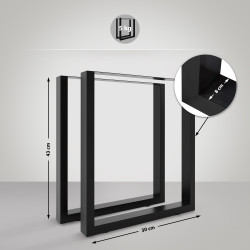 2 pieds de table Velden, 30 cm, noirs