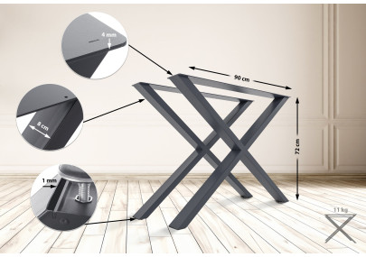 2 patas de mesa Swift L grises