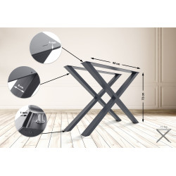 2 pieds de table Swift L gris