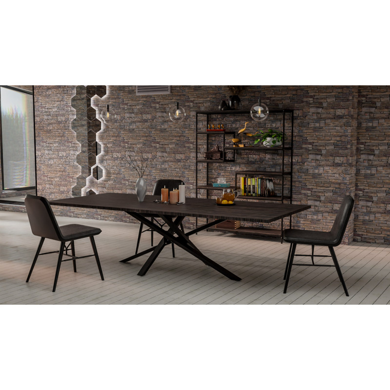 Pés de mesa Jimmy 140x70x72 preto industrial