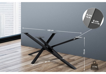 Pés de mesa Jimmy 180x80x72 preto industrial