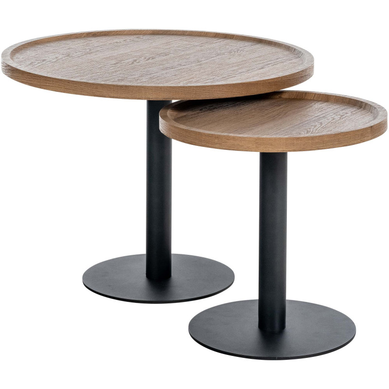 Ensemble de tables d'appoint marron Aspen