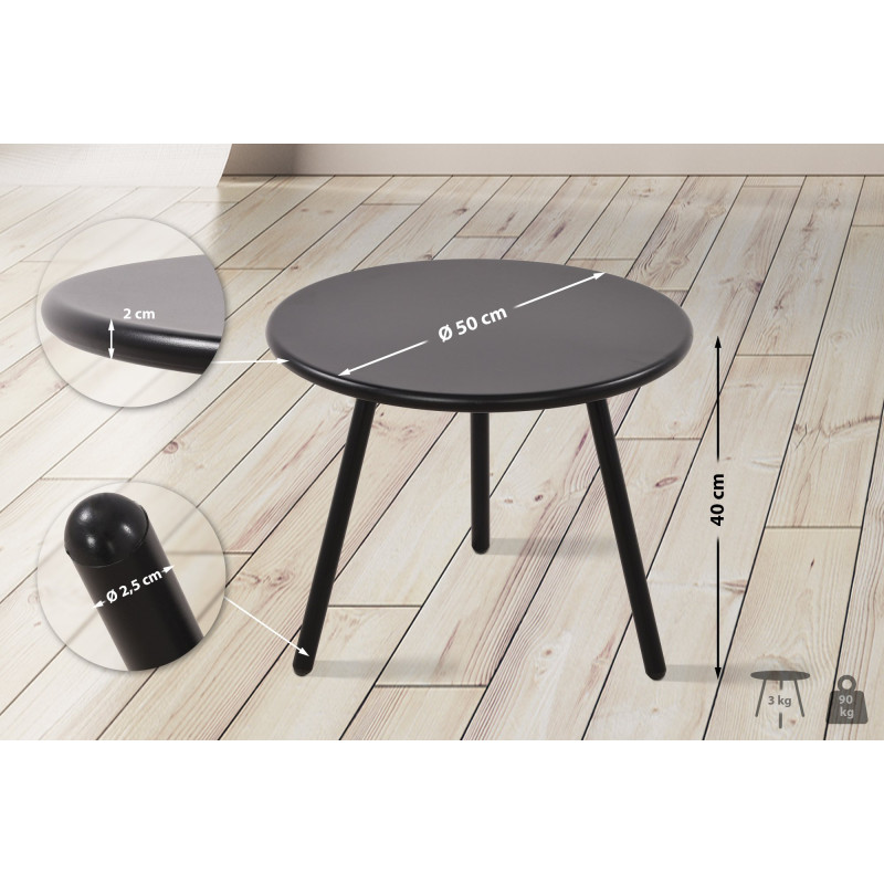 Mesa de centro Berea, negra