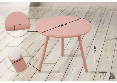 Mesa de centro rosa Berea