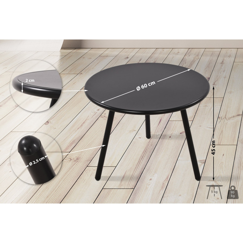 Tavolino Minot, nero