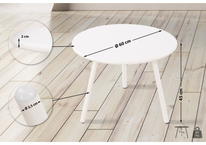 Table basse Minot, blanche