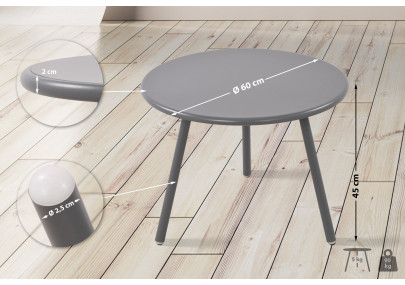 Mesa de centro Minot, gris oscuro