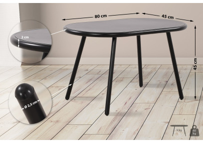 Table basse Velva, noire