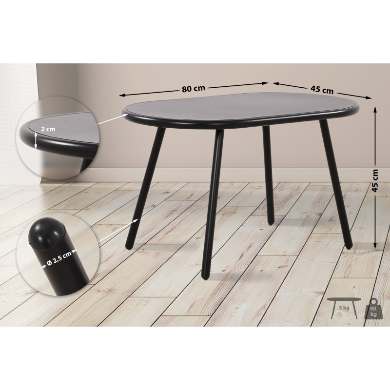 Mesa de centro Velva, negra