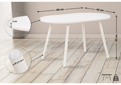 Table basse Velva, blanche