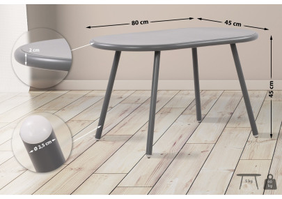Table basse Velva, gris foncé