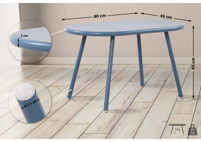 Table basse Velva, bleue