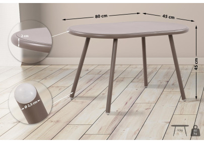 Table basse Velva couleur taupe