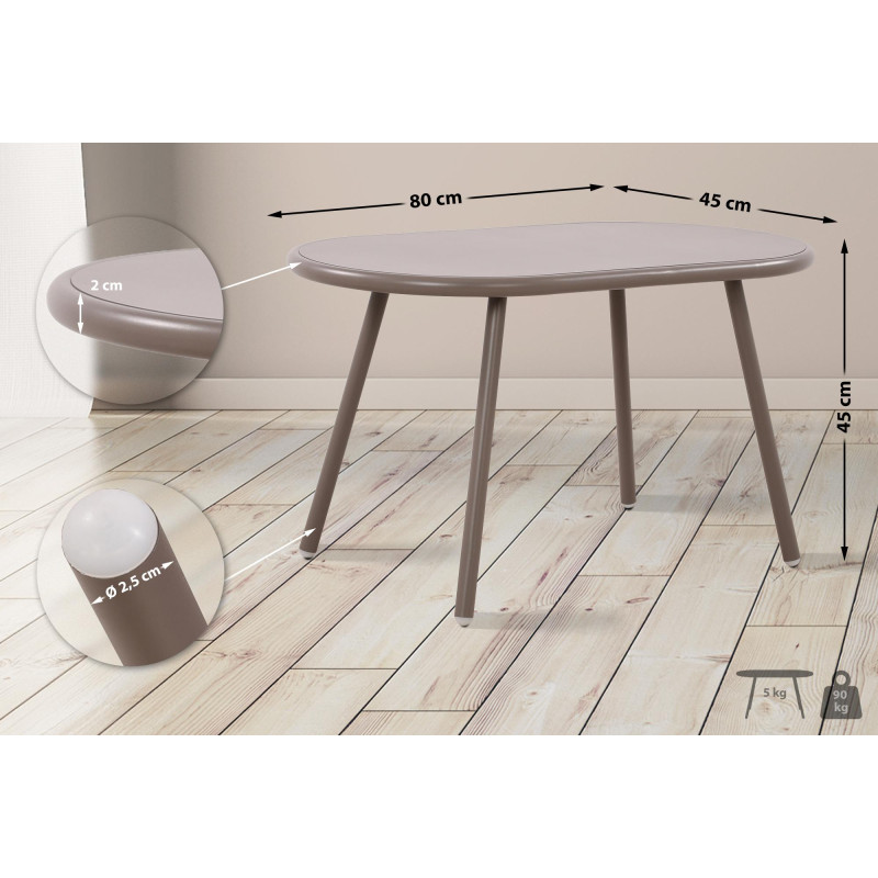 Table basse Velva couleur taupe