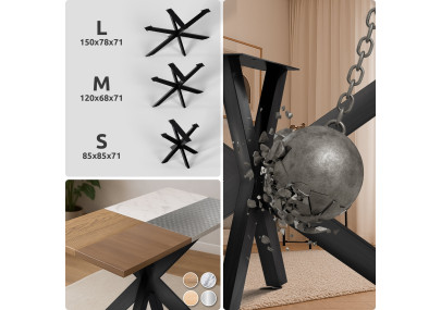 Pieds de table Hardwick 150 x 78 x 71 cm, noir industriel