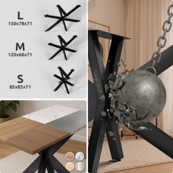 Pieds de table Hardwick 150 x 78 x 71 cm, noir industriel