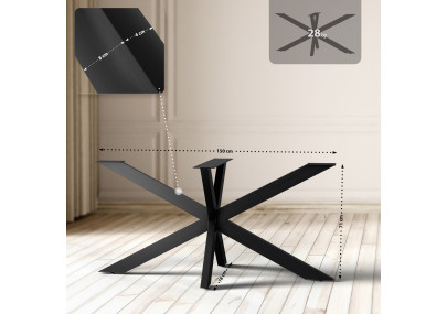 Pieds de table Hardwick 150 x 78 x 71 cm, noir industriel