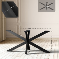 Pies de mesa Hardwick 150 x 78 x 71 cm, negro industrial