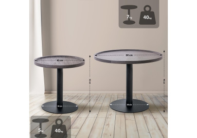 Ensemble de tables d'appoint gris Aspen
