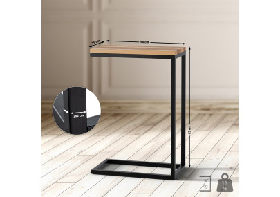 Table d'appoint Manteo 46x25x67 cm chêne