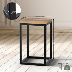 Tavolino Manteo 30x30x50 cm rovere