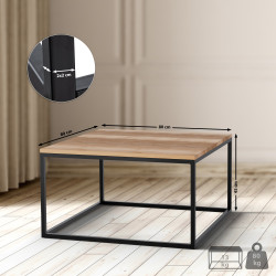 Tavolino Manteo, 80x80x45 cm, rovere