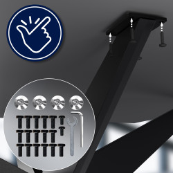 Pés de mesa Delmont 95x95 cm pretos