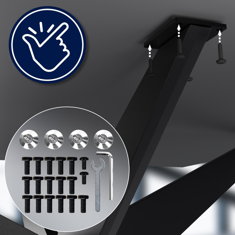 Pés de mesa Delmont 95x95 cm pretos