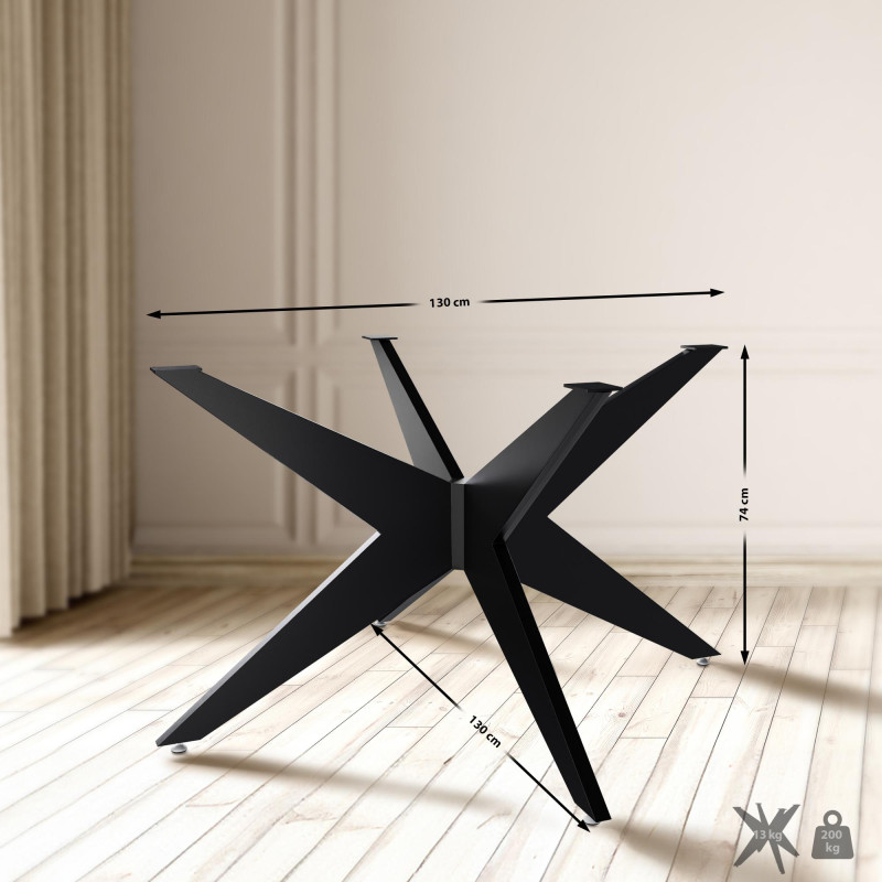 Pies de mesa Delmont 130x130 cm negros