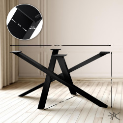 Pies de mesa Finney 140x70x72 negros