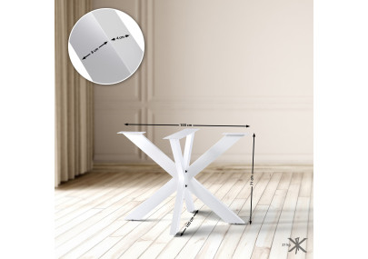 Pieds de table Biloxi 100x100 cm blancs