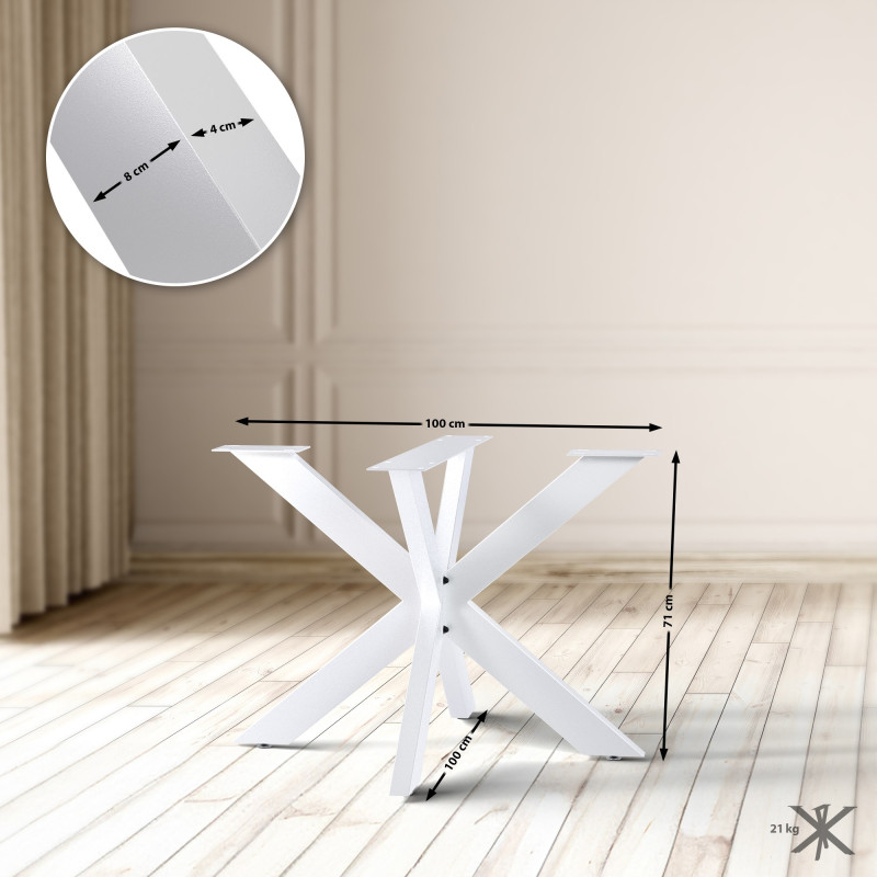 Pies de mesa Biloxi 100x100 cm blancos