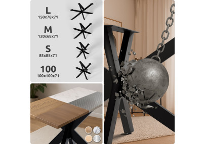 Pieds de table Hardwick 150 x 78 x 71 cm noirs