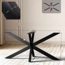 Piedi da tavolo Hardwick 150 x 78 x 71 cm neri