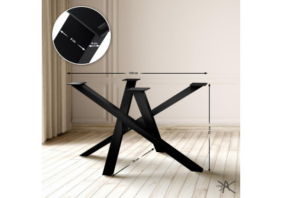 Pieds de table Finney 120x70x72 noirs