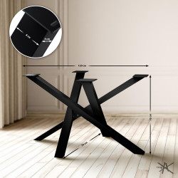 Pies de mesa Finney 120x70x72 negros