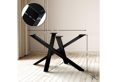 Pieds de table Finney 120x60x72 noirs