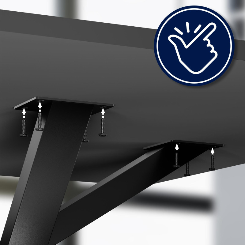 Pés de mesa Finney 120x60x72 pretos