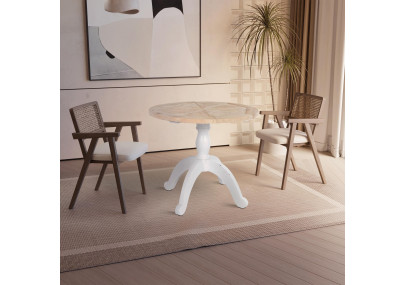 Mesa de comedor Roswell 90 cm natural/blanco