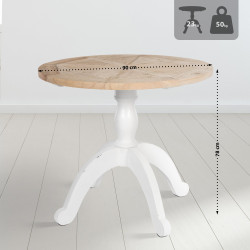 Tavolo da pranzo Roswell 90 cm naturale/bianco
