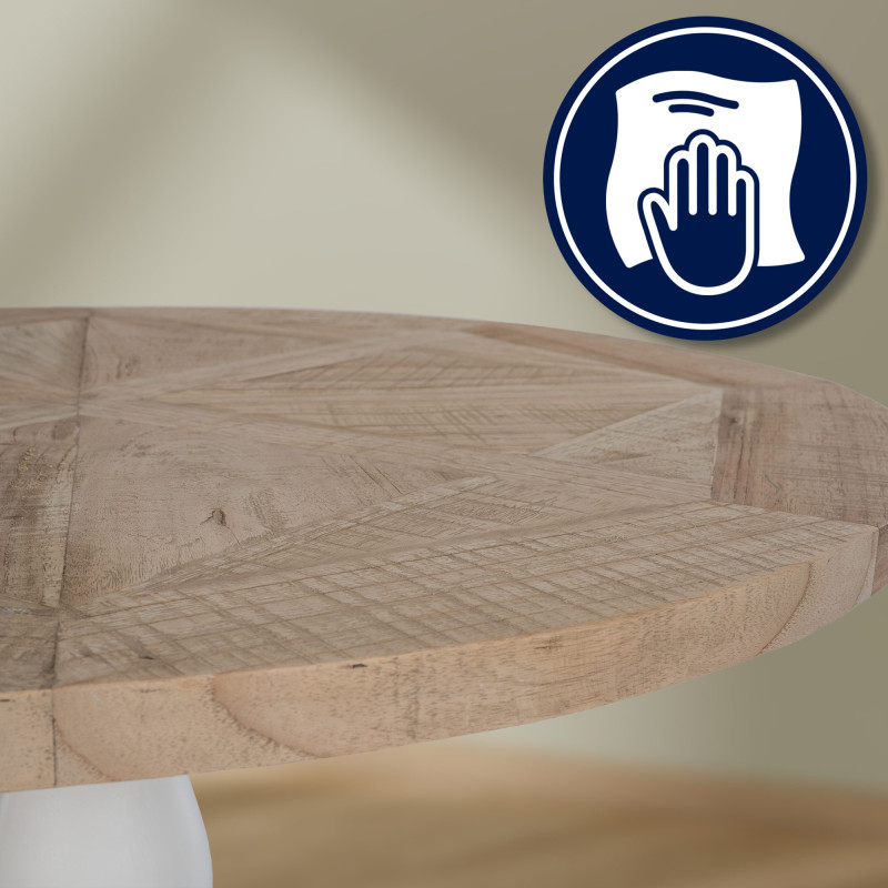 Tavolo da pranzo Roswell 90 cm naturale/bianco