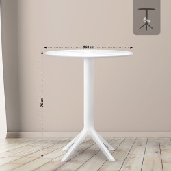 Tavolo rotondo Lacota, 60 cm, bianco