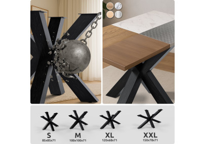 Pies de mesa Harlan 85x85x71 negro industrial